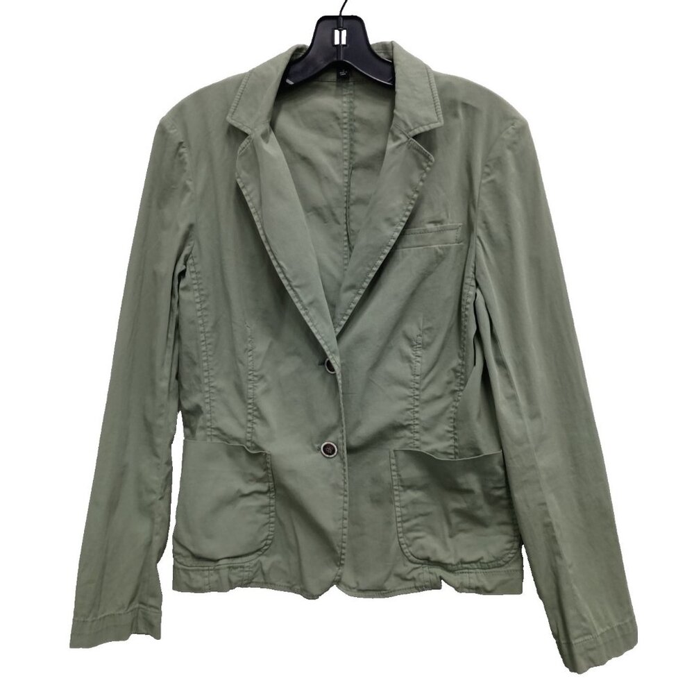Lafayette 148 New York Womens Blazer Jacket Sz 4 Green Carrier Office Minimalist
